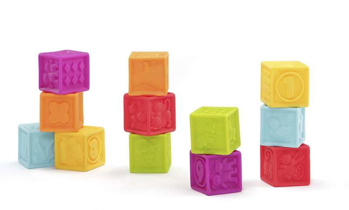 Molto - Sac de cubes sensoriels 12 pièces - Jeu éducatif en plastique - Pour enfants de 6 mois à 99 ans