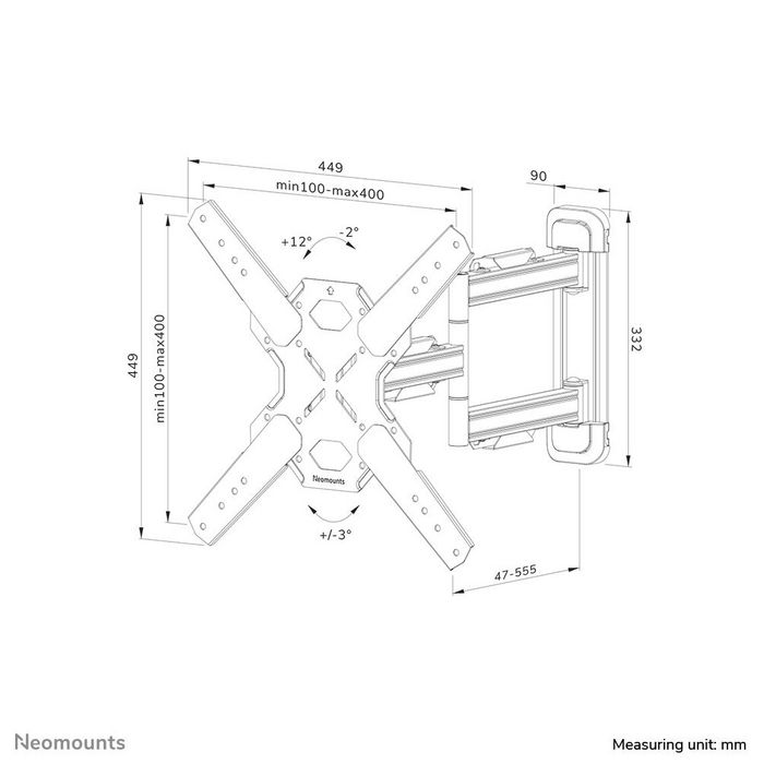 Neomounts WL40S-850BL14 Support Mural TV Pivotant avec Inclinaison pour Ecrans 32-65 Pouces VESA 100x100-400x400, Charge Max 40 kg, Système Easy-Release, Gestion Câbles, Noir Neomounts WL40S-850BL14 Support Mural TV Pivotant avec Inclinaison pour Ecrans 32-65 Pouces VESA 100x100-400x400, Charge Max 40 kg, Système Easy-Release, Gestion Câbles, Noir