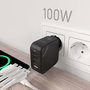 Chargeur mural Aisens ASCH-100W4P029-BK Noir Multicouleur 100 W