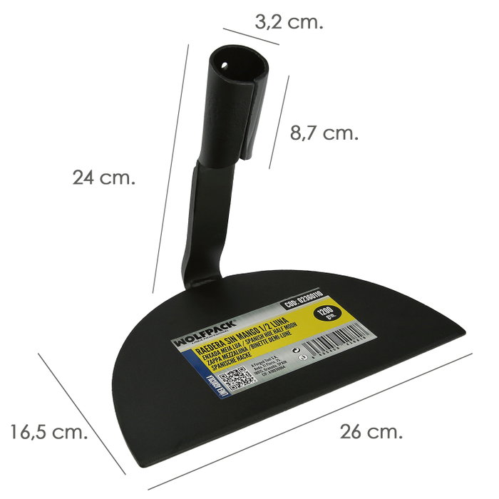 WOLFPACK LINEA PROFESIONAL Racloir Maurer sans manche demi-lune 1200 g