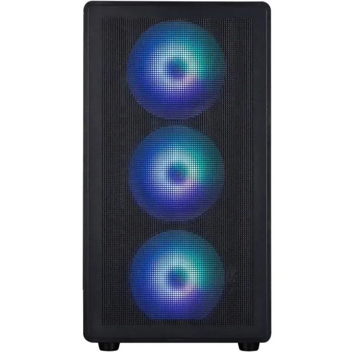 Zalman Boîtier PC M5 ARGB Mini Tour Noir - Format M-ATX et Mini-ITX, 4 Ventilateurs ARGB 120mm, Façade Mesh, Panneau Verre Trempé, Ports USB 3.0 et Type-C