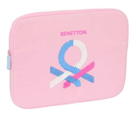 Safta Housse pour PC Portable 15,6 Pouces Benetton Rose - Dimensions: 39,5 x 27,5 x 3,5 cm - Ajustable et Protectrice