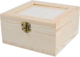 Innspiro Boîte carrée en pin massif avec métacrylate 16x16x8,5 cm