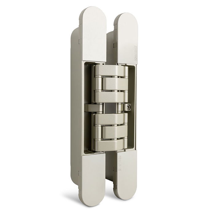 KOBLENZ Charnière Invisible Kubi7 K7200 Nickel Satiné Réversible 230x80mm 200kg KOBLENZ Charnière Invisible Kubi7 K7200 Nickel Satiné Réversible 230x80mm 200kg