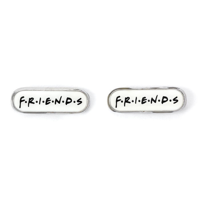 The Carat Shop - Set de 3 paires de boucles d'oreilles Friends avec motifs, en alliage de zinc argenté sans nickel ni plomb