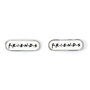 The Carat Shop - Set de 3 paires de boucles d'oreilles Friends avec motifs, en alliage de zinc argenté sans nickel ni plomb