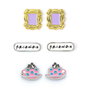 The Carat Shop - Set de 3 paires de boucles d'oreilles Friends avec motifs, en alliage de zinc argenté sans nickel ni plomb