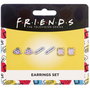 The Carat Shop - Set de 3 paires de boucles d'oreilles Friends avec motifs, en alliage de zinc argenté sans nickel ni plomb
