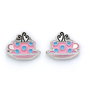 The Carat Shop - Set de 3 paires de boucles d'oreilles Friends avec motifs, en alliage de zinc argenté sans nickel ni plomb