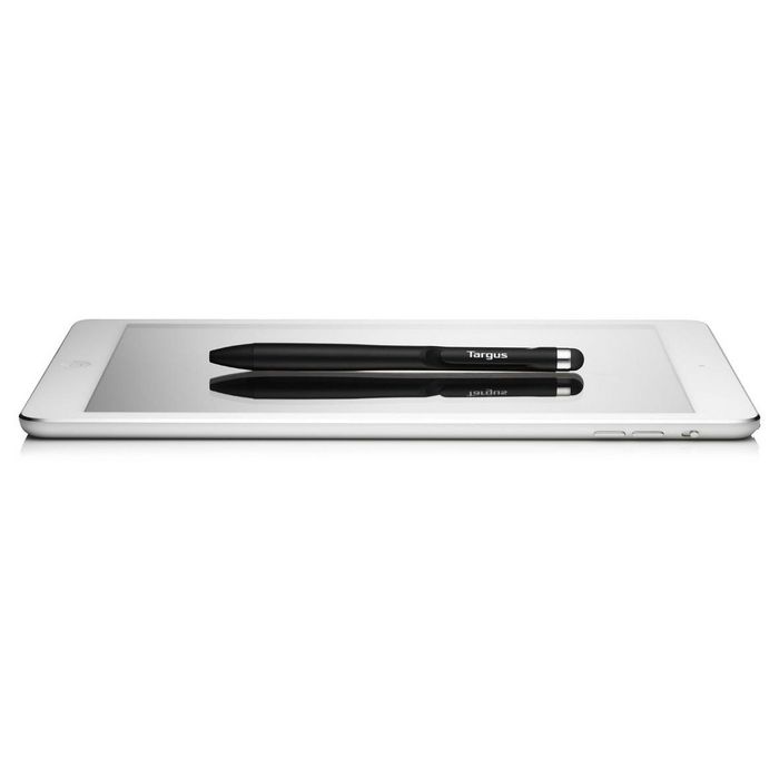 Targus Stylo Stylus 2-en-1 Antimicrobien pour Smartphones et Écrans Tactiles - Noir - Défense contre les microbes, Pointe à micro-poche d'air