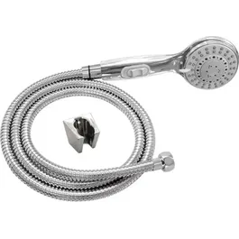 Edouard Rousseau Pommeau de douche flexible 3 jets STOP'O chrome - Douchette chromée avec réducteur de débit, flexible extensible 1.5 à 2 m et garantie 5 ans