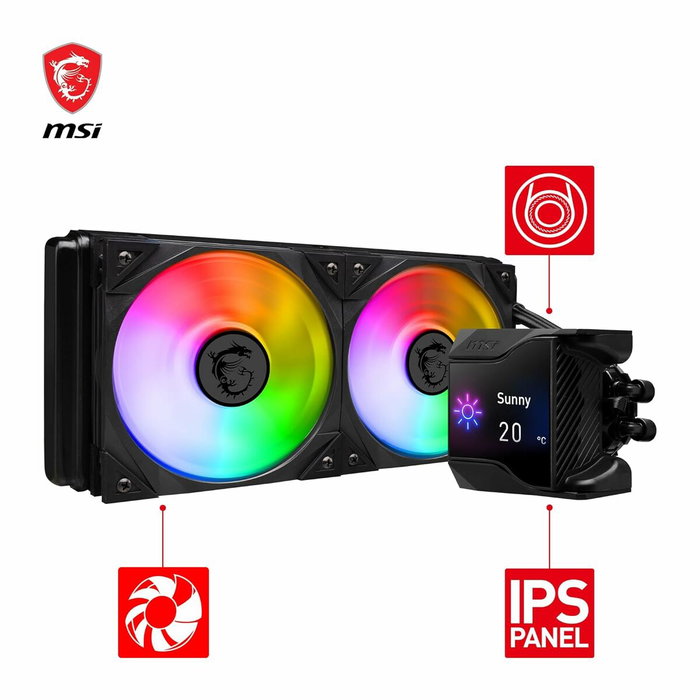 MSI MPG CORELIQUID D240 Kit de refroidissement liquide avec écran LCD et 240 mm de radiateur