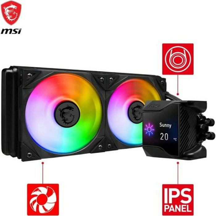 MSI MPG CORELIQUID D240 Kit de refroidissement liquide avec écran LCD et 240 mm de radiateur