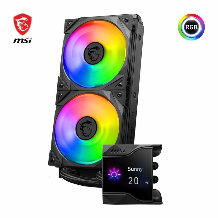 MSI MPG CORELIQUID D240 Kit de refroidissement liquide avec écran LCD et 240 mm de radiateur