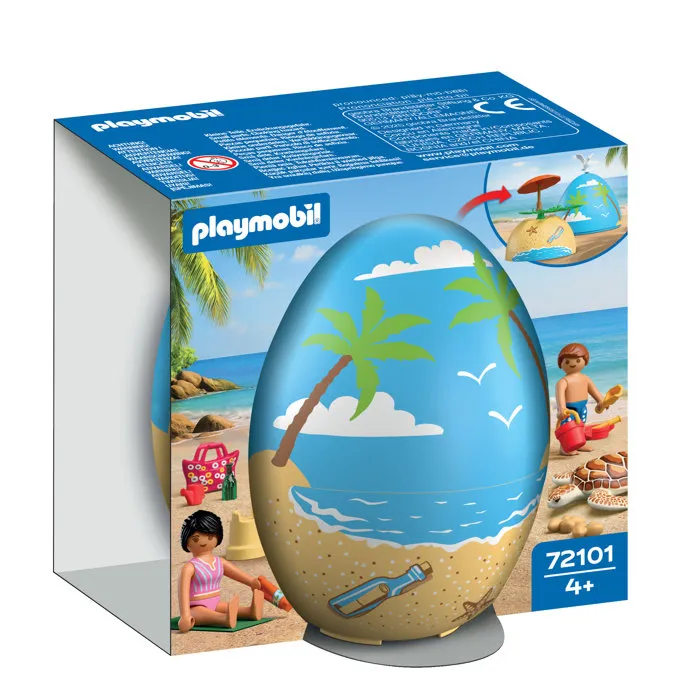Playmobil 72101 Oeuf 2en1 Vacances à la Plage - Univers Estival pour Scènes de Baignade et Jeux de Sable Playmobil 72101 Oeuf 2en1 Vacances à la Plage - Univers Estival pour Scènes de Baignade et Jeux de Sable
