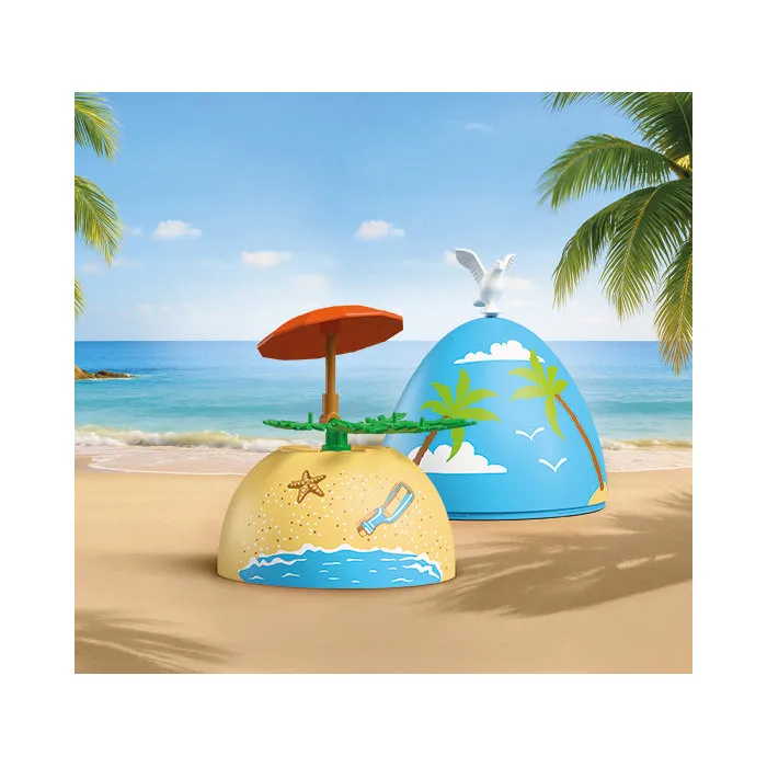 Playmobil 72101 Oeuf 2en1 Vacances à la Plage - Univers Estival pour Scènes de Baignade et Jeux de Sable Playmobil 72101 Oeuf 2en1 Vacances à la Plage - Univers Estival pour Scènes de Baignade et Jeux de Sable