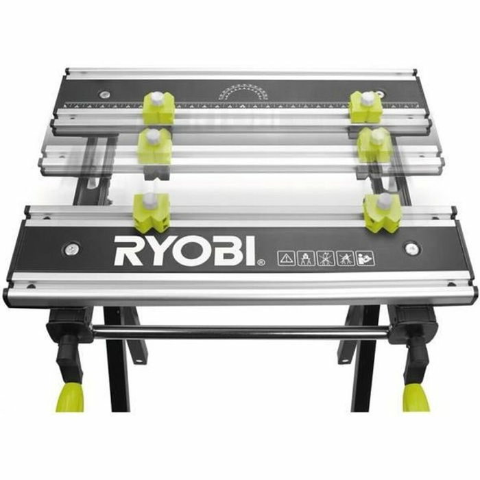 Ryobi RWB03 Établi aluminium pliable et orientable avec réglage hauteur Ryobi RWB03 Établi aluminium pliable et orientable avec réglage hauteur