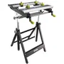 Ryobi Établi aluminium pliable et orientable avec réglage hauteur 600 x 570 x 760 mm, livré avec 4 mors et clé de service - RWB03