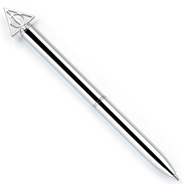 THE CARAT SHOP Stylo bille métallique en acier inoxidable, thème Reliques de la Mort Harry Potter, mécanisme rotatif, encre noire