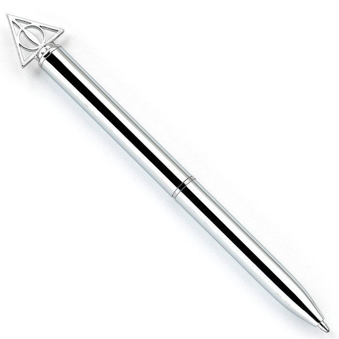 THE CARAT SHOP Stylo bille métallique en acier inoxidable, thème Reliques de la Mort Harry Potter, mécanisme rotatif, encre noire THE CARAT SHOP Stylo bille métallique en acier inoxidable, thème Reliques de la Mort Harry Potter, mécanisme rotatif, encre noire