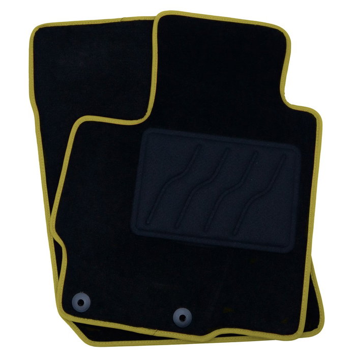 OCC Design Tapis sur mesure Mitsubishi ASX (2010-2016) 5PZ avec rivetement jaune