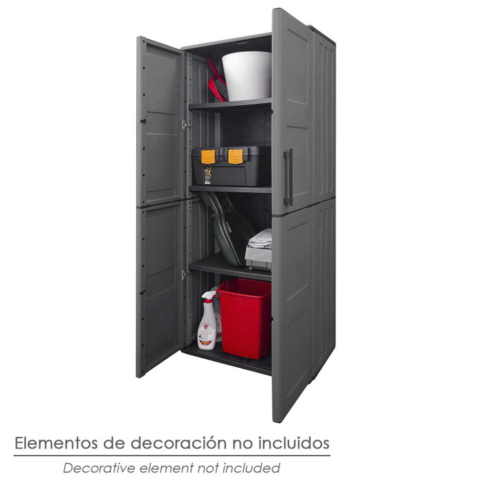 ART PLAST Armoire en résine haute 68x37x163 cm Gris Oscuro ART PLAST Armoire en résine haute 68x37x163 cm Gris Oscuro