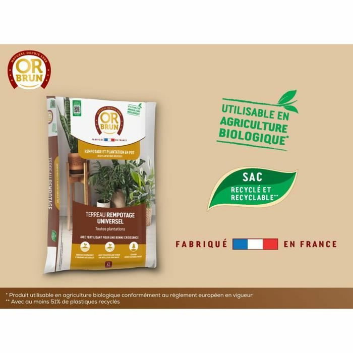 Or Brun Terreau de rempotage universel 6 L Or Brun Terreau de rempotage universel 6 L