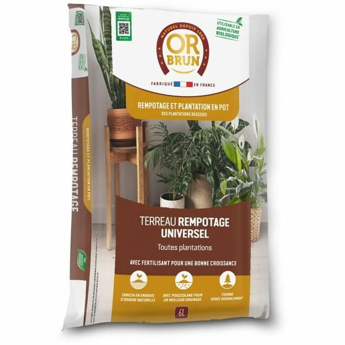 Or Brun Terreau de rempotage universel 6 L Or Brun Terreau de rempotage universel 6 L
