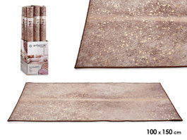 Giftdecor Tapis Marron 150x100 cm avec Taches Dorées (Set de 9)