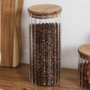 Home Deco Factory Bocal en verre avec couvercle en acacia 1,1 L