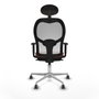 Piqueras y Crespo 1D086G1 Chaise de Bureau avec Appui-tête Blanc Marron