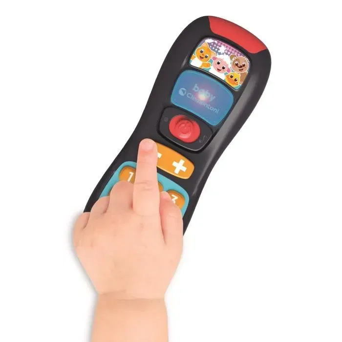 Clementoni - Télécommande bébé parlant, jouet d'éveil avec sons et lumières, 10 chiffres, 4 animaux, pour enfants dès 6 mois
