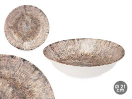 VESSIA Plat creux en porcelaine Explosion Marron 21cm