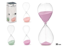 Giftdecor Sablier Verre 30 cm Couleurs Pastel 60 Min Environ (Set de 9)