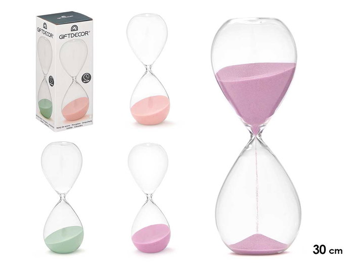 Giftdecor Sablier Verre 30 cm Couleurs Pastel 60 Min Environ (Set de 9) Giftdecor Sablier Verre 30 cm Couleurs Pastel 60 Min Environ (Set de 9)