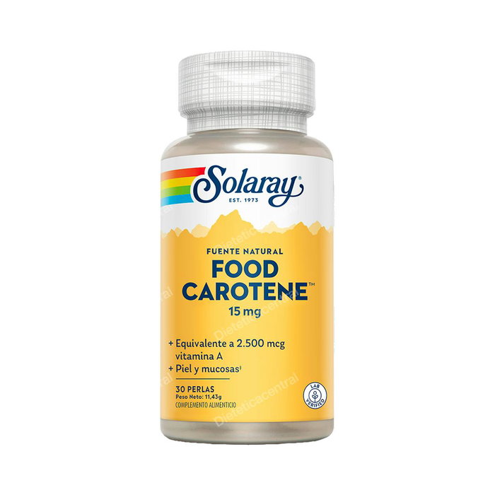 SOLARAY Food Carotene 2500 mcg 30 capsules molles complément alimentaire bêta-carotène vision SOLARAY Food Carotene 2500 mcg 30 capsules molles complément alimentaire bêta-carotène vision