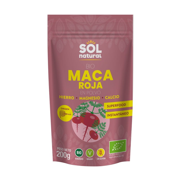 SOLNATURAL Maca Rouge en poudre BIO 200g SOLNATURAL Maca Rouge en poudre BIO 200g