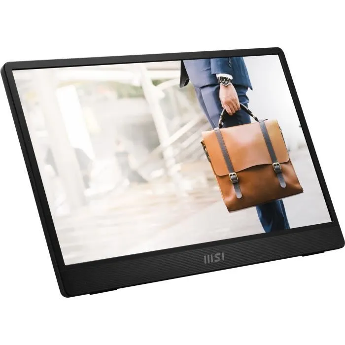 MSI PRO MP161 E2 - Écran PC Portable Gamer 15,6 Pouces FHD IPS 60Hz 4ms - Housse et Pied Tripod Inclus - Connecteurs USB-C et Mini HDMI