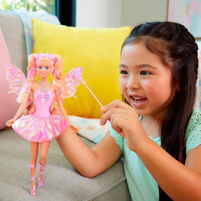 Barbie Poupée Fée avec Ailes et Tenue à Changement de Couleur