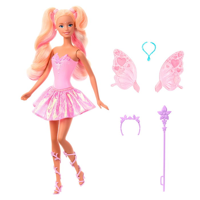 Barbie Poupée Fée avec Ailes et Tenue à Changement de Couleur