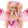 Barbie Poupée Fée-Ailes avec Tenue et Ailes Changeant de Couleur au Contact de l'Eau Froide, Inclus Sceptre et Éponge, Pour Enfants 3-10 Ans