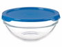 Pasabahce Boîte de Conservation Ronde avec Couvercle Bleu 595 ml Verre et Plastique 14x6x14 cm (Set de 6)