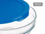 Pasabahce Boîte de Conservation Ronde avec Couvercle Bleu 595 ml Verre et Plastique 14x6x14 cm (Set de 6)