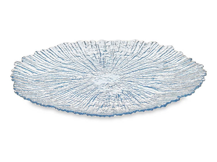 VIVALTO Plat bas bleu 32 cm en cristal, lot de 12
