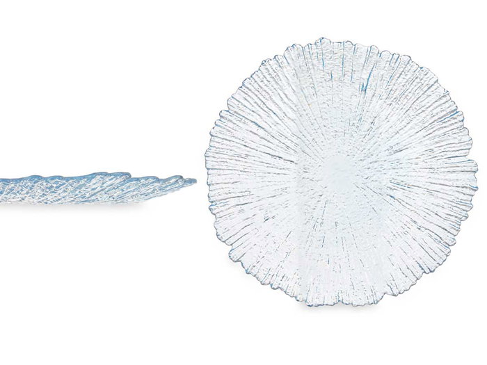 VIVALTO Plat bas bleu 32 cm en cristal, lot de 12