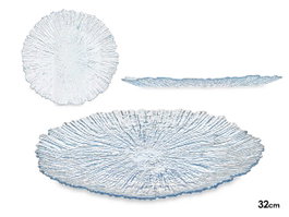 Vivalto Sous- plat 32 cm en verre bleu (Set de 12)