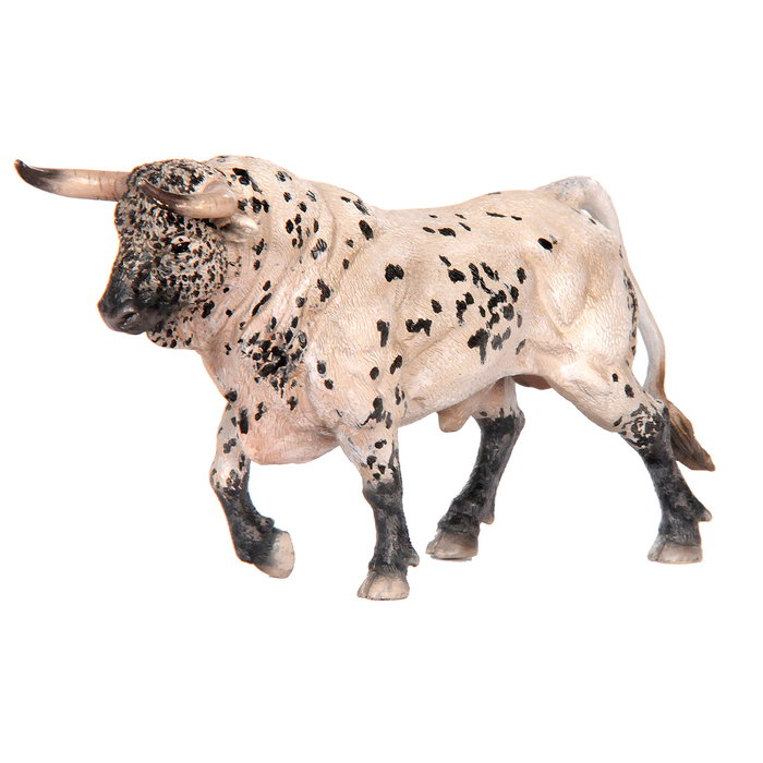 DEQUBE Replique Toro Bravo Ensabanado Trotant - Figurine animale peint à main détaillée +3 ans, collection de 20 taureaux