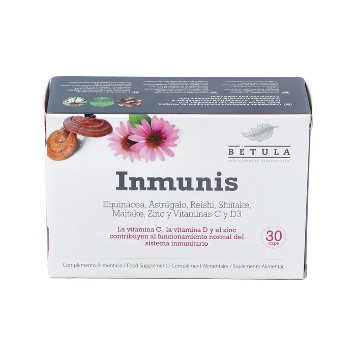 Betula Inmunis 30 Capsules Complément Immunitaire Vitamine C D Zinc Echinacée Astragale Reishi Shiitake Maitake Betula Inmunis 30 Capsules Complément Immunitaire Vitamine C D Zinc Echinacée Astragale Reishi Shiitake Maitake