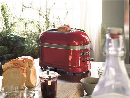 Kitchenaid 5KMT2204 ECA - Grille-pain 2 tranches extra-large rouge, capteur thermique électronique et minuterie LED