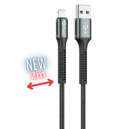 Qcharx international Prague Câble USB vers Lightning 3A, 2 m, Noir